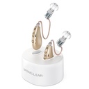 보청기, 충전식 보청기 및 노이즈 캔슬링, Behind-The-Ear OTC Hearing 증폭기 휴대용 충전베이스가있는 개인 사운드 앰프 장치 (Gold)
