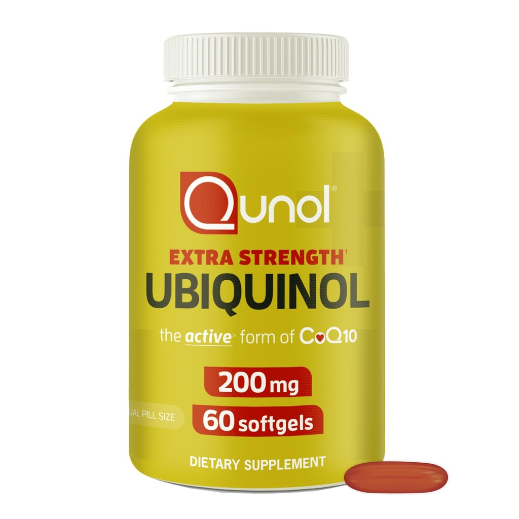 Qunol 200mg Ubiquinol, 심장과 관 건강을 위한 강력한 산화제, 에너지 생산, CoQ10의 자연적인 보충교재 활동 모양, 60 조사를 위한 근본