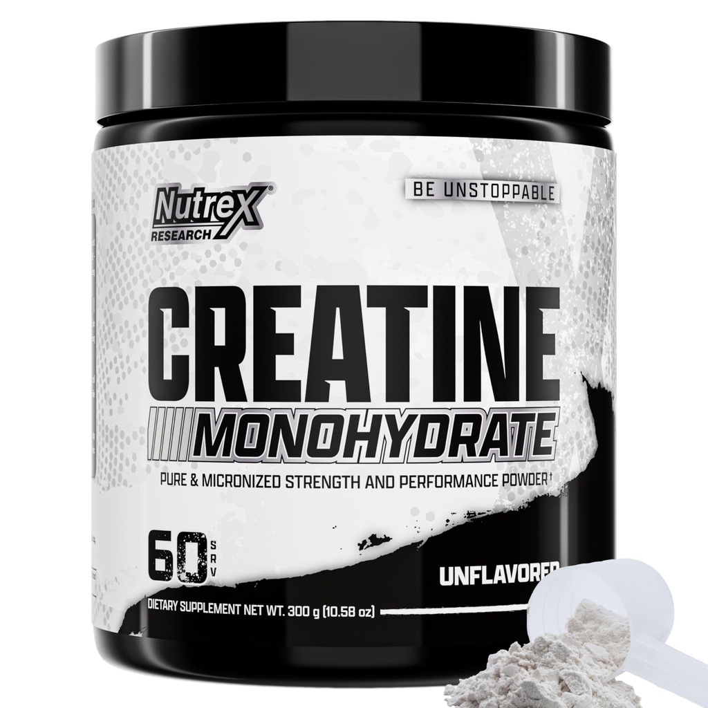 Nutrex Research Creatine Monohydrate Powder 60 서빙 | 5G Micronized Creatine Powder | 글루텐 프리