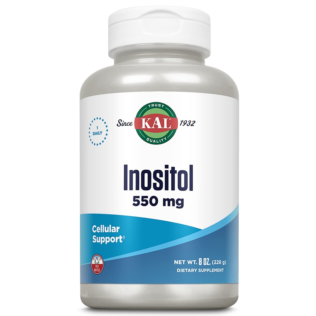 KAL Inositol 분말 550mg, 뇌 건강, 신경 체계 & 계류 지원 보충교재, 세포질 건강 지원, 강화한 흡수 공식, 섞게 쉬운, 대강. 408 서빙, 8oz