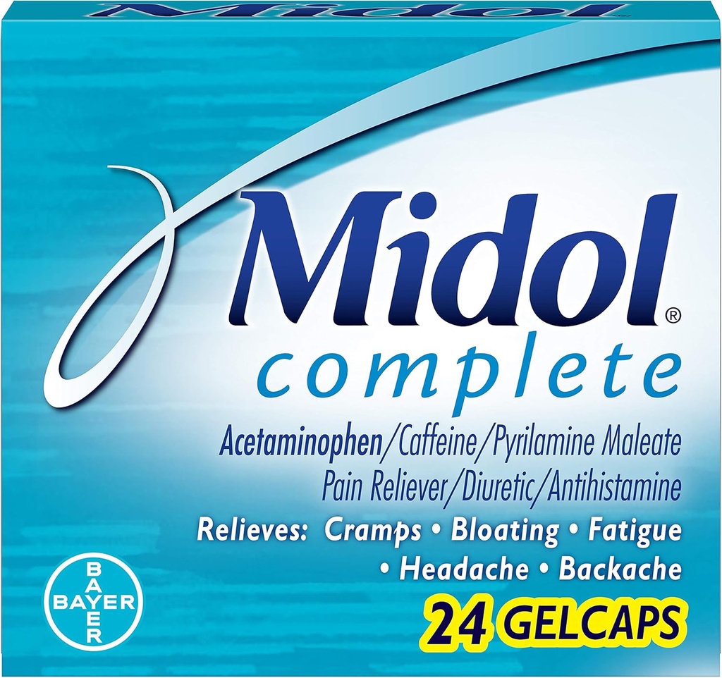 Midol Complete Gelcaps, 24Count 박스 (포장 4), 포장 할 수있다 Vary