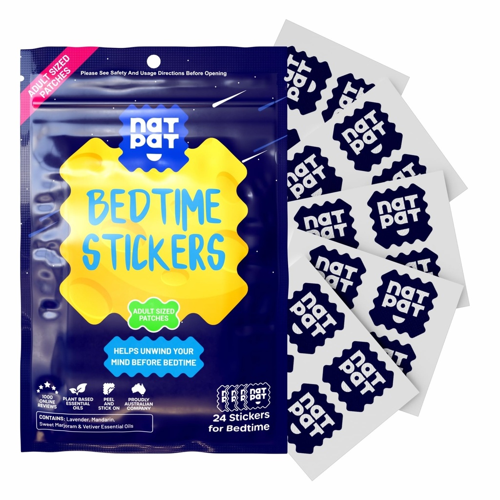 NATPAT Sleepy Patch Sleep Aid Patches - 성인을위한 편안한 침대 스티커 - 식물 기반 수면 지원 - 약 & Melatonin 무료 Bedtime 스티커 - 24 개