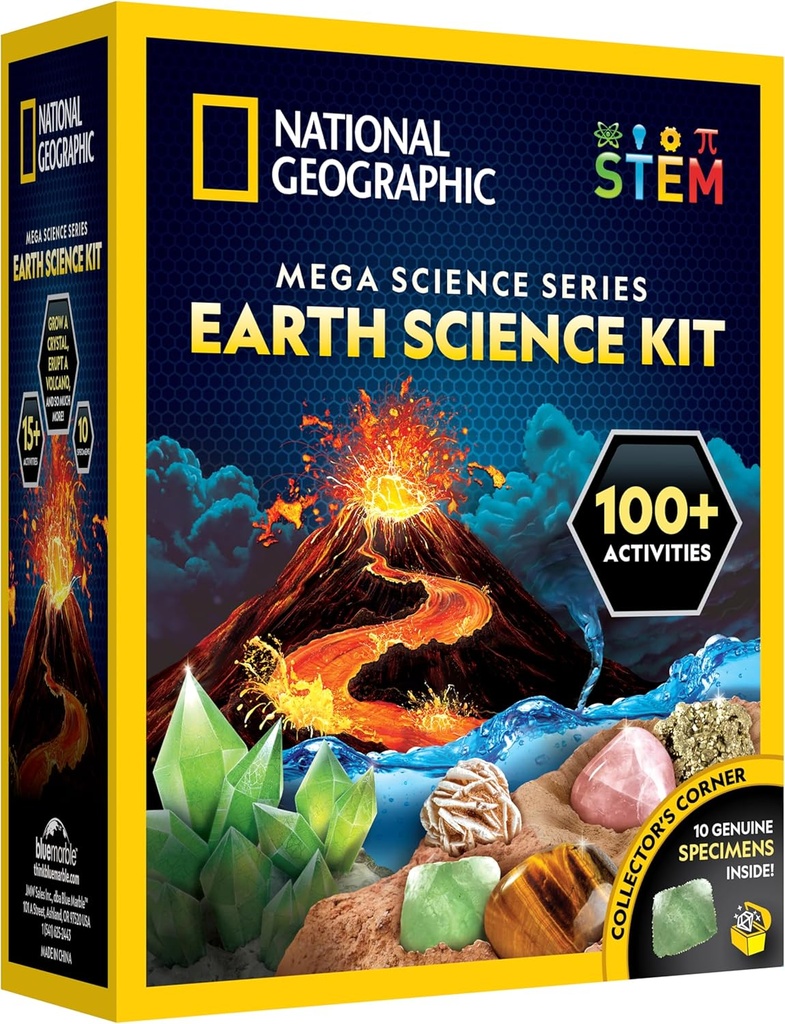 National Geographic STEM 과학 키트 - 15 + Experiments, Crystal Growing, Volcano Kit, Dig Kits & Gemstones for Kids - 독점 상품