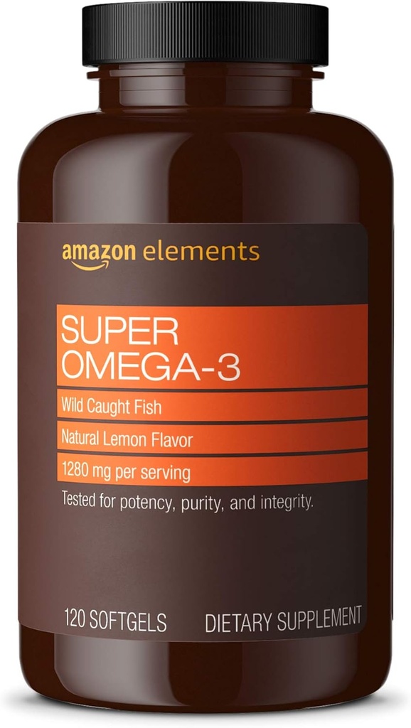성분 최고 Omega-3, EPA & DHA Omega-3 지방산 (포장 당 1280 mg, 2 Softgels), 자연적인 레몬 풍미, 120 조사 (포장은 변화할지도 모릅니다)