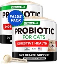 StrellaLab Cat Probiotic Powder - Diarrhea가있는 고양이를위한 Probiotics - 쉽게 혼합 분말 - 실내 고양이를위한 Cat Probiotics, 건강 공급 식품 보충, 소화 지원 (8 oz / Packing of 2)