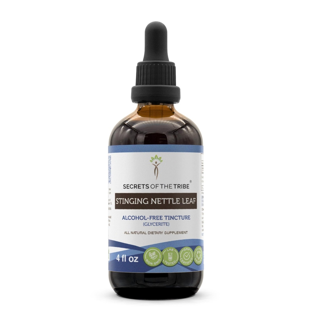 Tribe Sting Nettle Leaf Alcohol-Free Tincture (Glycerite) 694 mg Sting Nettle (Urtica Dioica) Dried Leaf (4 Fl Oz) 알레르기 완화 보충의 비밀