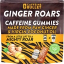 Ginger Roars - 60 에너지 Gummies - Vegan Caffeine Chews 각 33mg, Tasty로 만든, 자연 Fiery Kick 개선 된 실행, 사이클링, Preworkout & 초점.