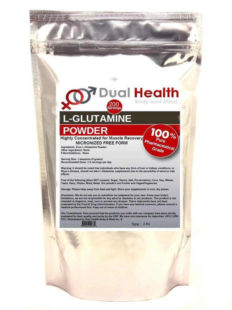 L 글루타민 (2 lbs) 순수한 분말 5000mg 자유로운 모양 대량 보충교재, 미국에서 만드는, Immune 소화 GI 지원 누설 Gut 건강 근육 에너지 stamina 내구력 힘