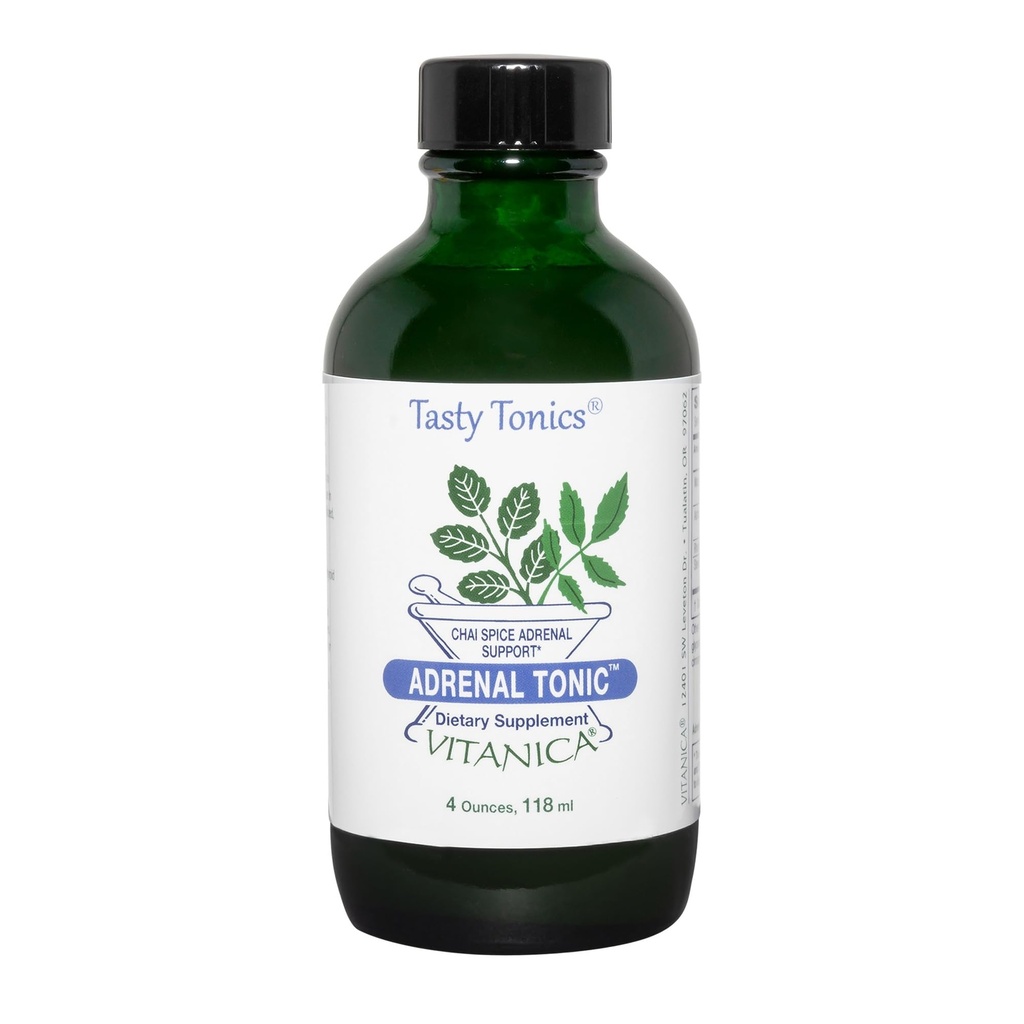 Vitanica Adrenal Tonic, Adrenal 보충교재 & 지원, 알콜 자유로운, 채식주의자/채식주의자, Chai 향미료, 4개 Ounce