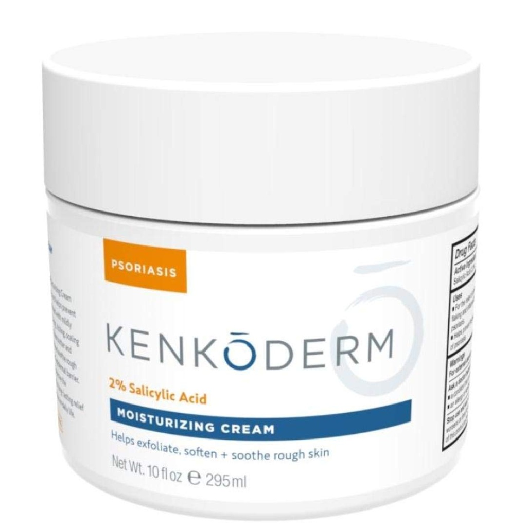 Kenkoderm Psoriasis 크림 - 2 Percent Salicylic 산과 자연 습기를 공급 얼굴 & 바디 로션 - 건조 및 민감성 피부, 향수 & 색상 무료, 10 온스, 1 항아리를 위한 재생 화제 공식.