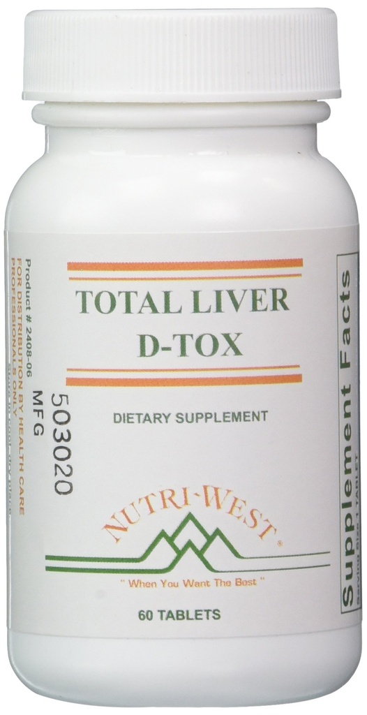 Nutri-West Total Liver D-Tox - 60 정제, 화이트