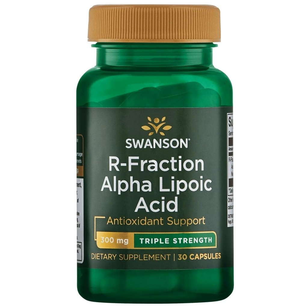 Swanson Triple Strength R-Fraction Alpha Lipoic Acid - 건강한 혈압을 촉진하고 Essential Nutrients를 전달합니다. (30 캡슐, 300mg 각각)