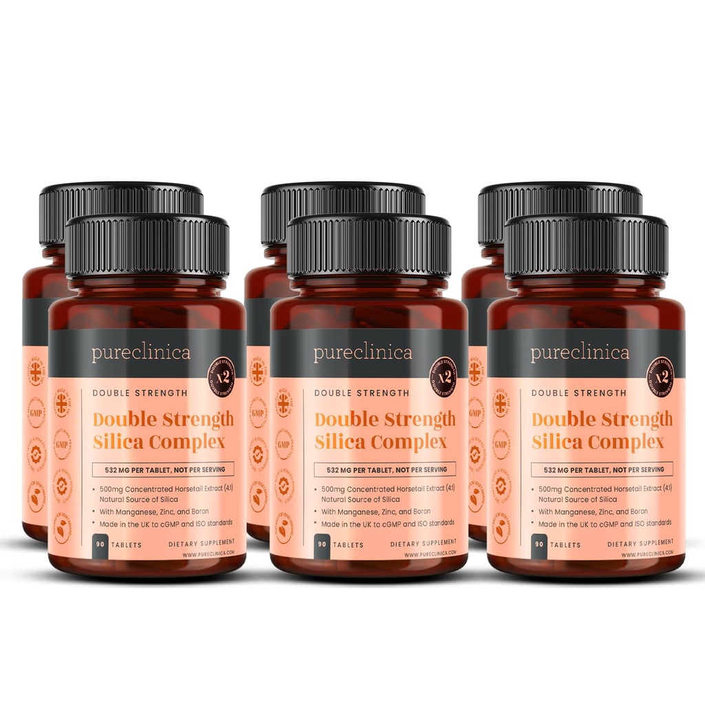 두 배 힘 실리카 단지 – 18 달 공급! (2000mg 말 꼬리 추출물 x 540 정제 (90의 6개의 병))