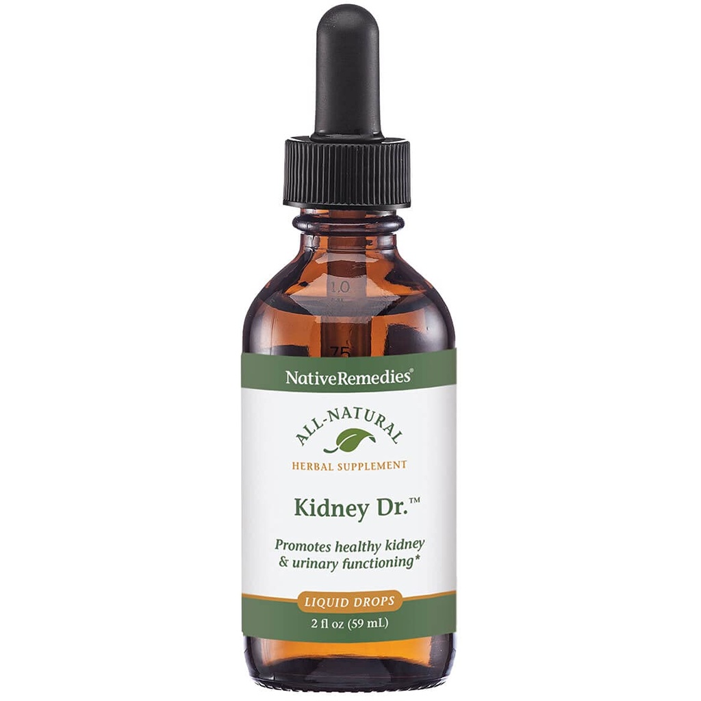 Native Remedies Kidney Dr. - Kidney 및 Urinary 시스템 건강을위한 모든 자연 초본 보충 - 59 mL