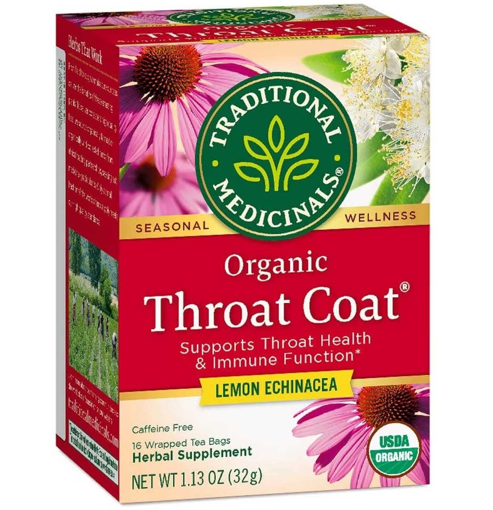 전통 약용 유기 갑옷 코트 레몬 Echinacea 초본 차, 지원 Throat 건강 (16 개)