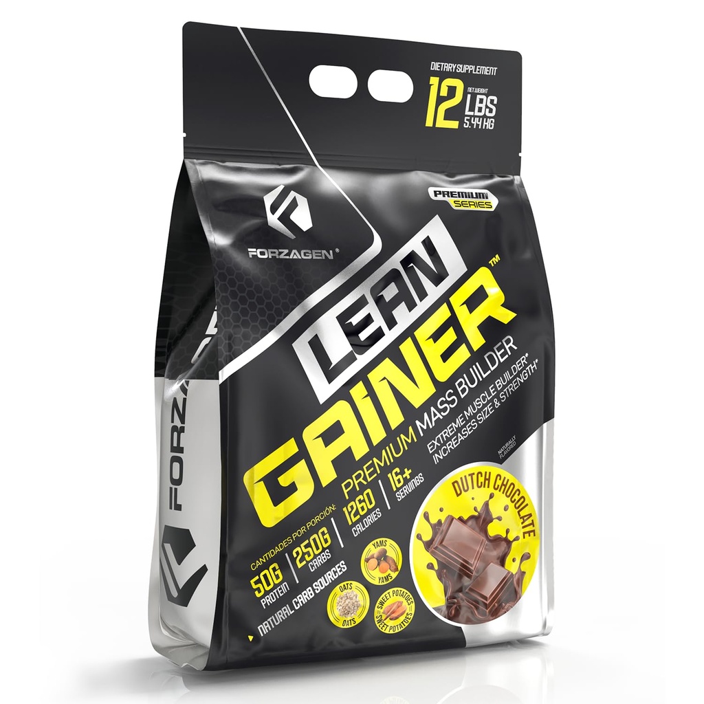 Forzagen Lean Gainer Premium Mass Builder | 남성 및 여성용 대량 분말 | 고 칼로리 단백질, 체중 증가, 대량, 근육 건물 보충 | 네덜란드 초콜릿, 12 파운드. (16 + 서빙)