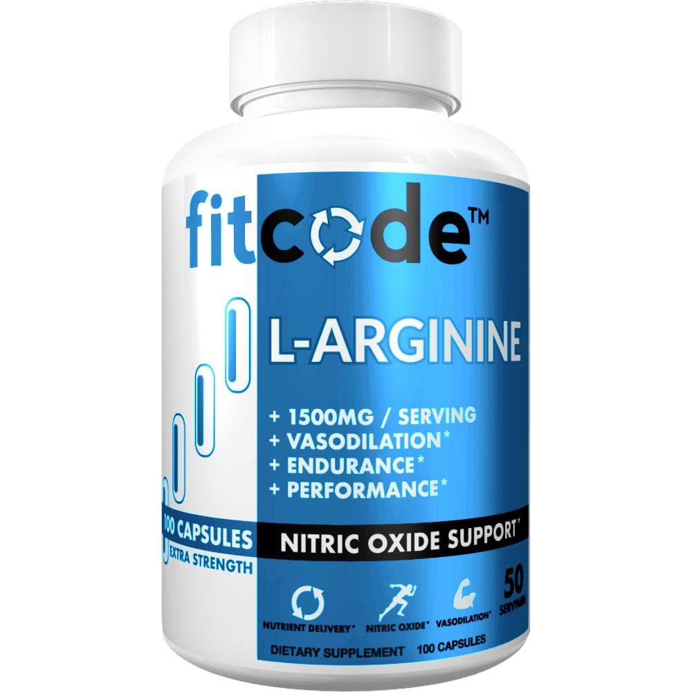 Fitcode 순수한 여분 힘 L 아르기닌 HCl 1500mg의 관성, 펌프, 내구시간, 성과, 근육 성장, 에너지, 강력한 N.O. 근육 펌프 캡슐 (50의 서빙)를 위한 질소 산화물 보충교재