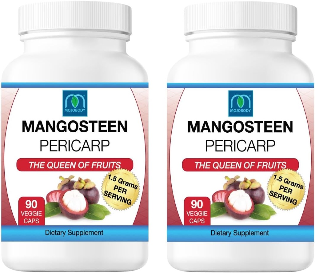 동결 건조 된 Mangosteen Pericarp 캡슐 2PK, 서빙 당 1.5 그램, 병 당 90 Veggie 캡슐, Xanthone Rich