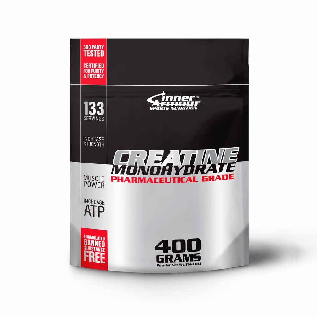 Micronized Creatine Monohydrate 분말 - 증가 근육 힘 & 내구시간 - 빠른 용해, 맛 자유로운, Vegan 적당 보충교재, Keto 친절한 - 400 gr 또는 133 서빙