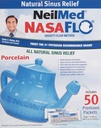 NeilMed Nasaflo Porcelain Neti Pot, 50 개 (포장은 다를 수 있습니다)