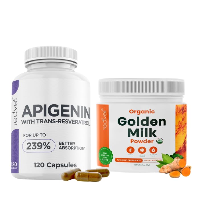 Golden Milk와 Apigenin과 같은 수면 - Vegan Friendly, Non-GMO