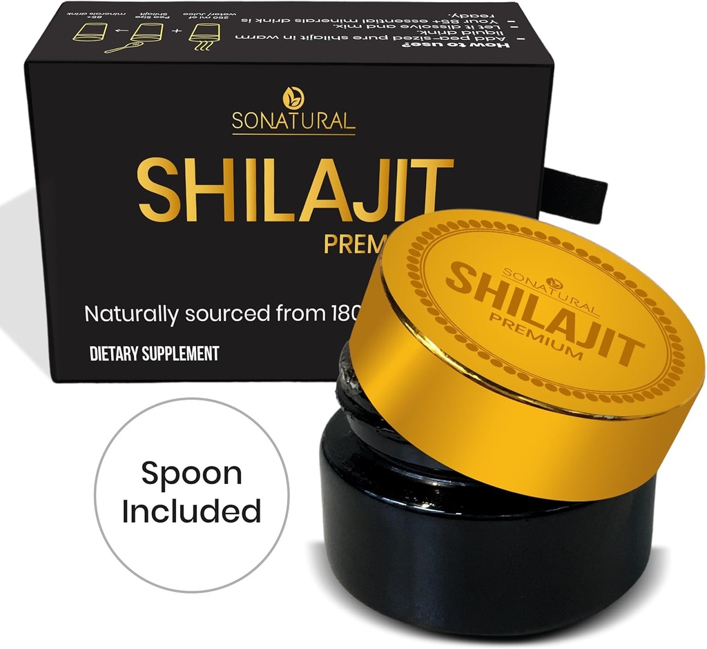 SONATURAL Shilajit 순수한 Himalayan 유기 - 30g 우수한 100% 풀빅 산을 가진 순수한 Shilajit 수지 & 에너지 & 면역 지원, (2 달 공급)를 위한 85+ 추적 광물 단지