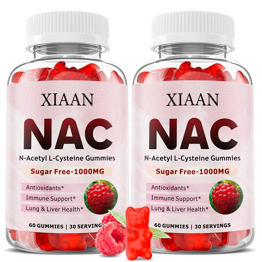아이 & 성인을 위한 NAC Gummies, N Acetyl Cysteine 1000mg NAC 보충교재 산화 방지제 & 면역 지원, Lung & 간 건강, 라즈베리 풍미 120 조사