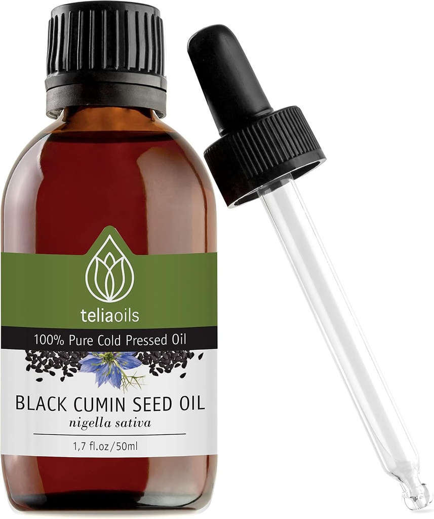 Teliaoils 까만씨 Cumin 기름, 100% 순수한, 자연적인, 찬 압박되는, Omega-3 & Omega-6 지방산 & Polyphenols 우수한 급료, 피부를 위한, 못 & 머리, 우수한 산화를 억제하는