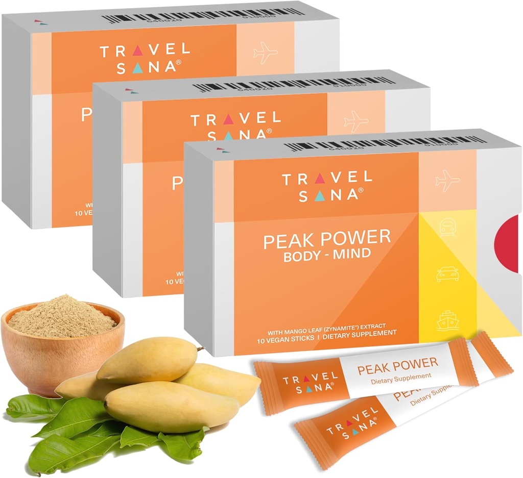 성능 증강|Boosts Energy, Focus & Cognitive Function |Caffeine-Free |Caffeine Clarity & Well-Being |Mango Leaf Extract (Zynamite) |Fast-Acting |10 Stick (Pack of 3)
