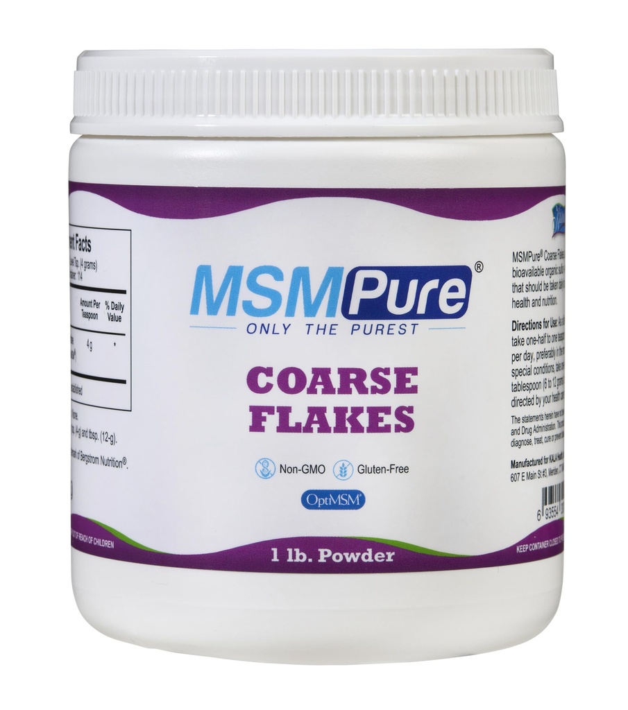 KALA HEALTH MSMPure Coarse MSM 분말 조각 – 합동 건강, 피부 외관 및 머리 & 못 지원 – 1개 lb의 유기 황새를 위한 미국 Made MSM