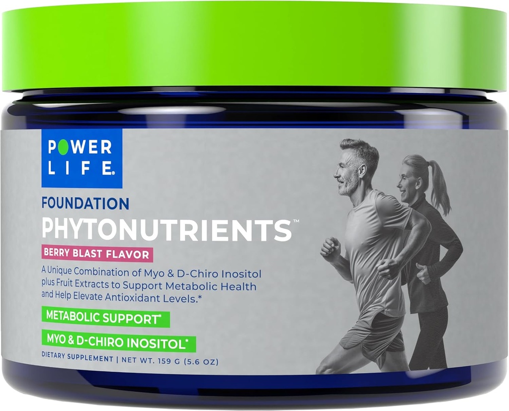 POWERLIFE - 재단 Phytonutrients - Myo-Inositol & D-Chiro-Inositol 분말, 코코넛 워터 및 산화 방지제 리치 슈퍼 과일 - 30 서빙