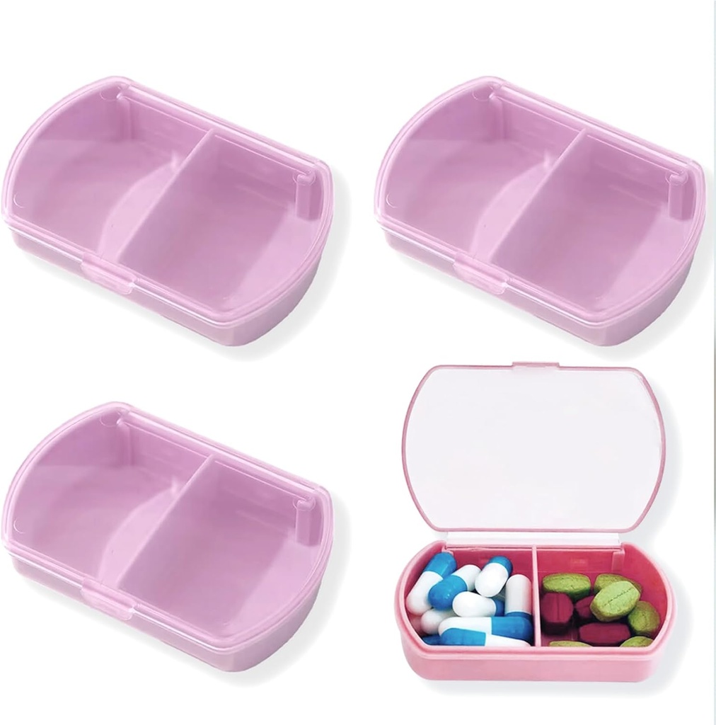 4PCS 작은 알약 케이스 여행 알약 상자 귀여운 알약 조직자 Purse 휴대용 매일 약 조직자 2 비타민, 물고기 기름, 보충교재를 위한 격실 홀더