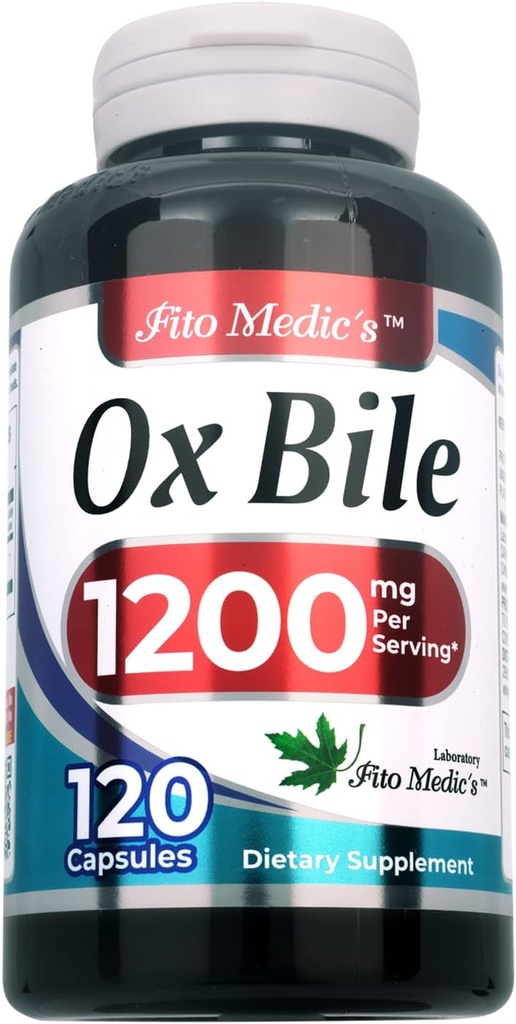 실험실 - Bile 소금, Ox Bile, 봉사 당 1200 mg, 120의 모자 Digestive 효소 보충교재, ox Bile 보충교재.