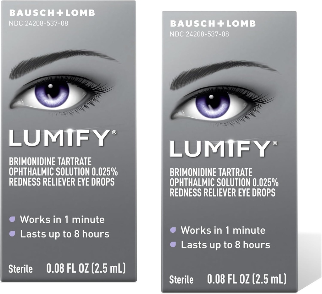 LUMIFY Redness Reliever Eye Drops 0.08 fl oz (2.5 mL) 2 팩