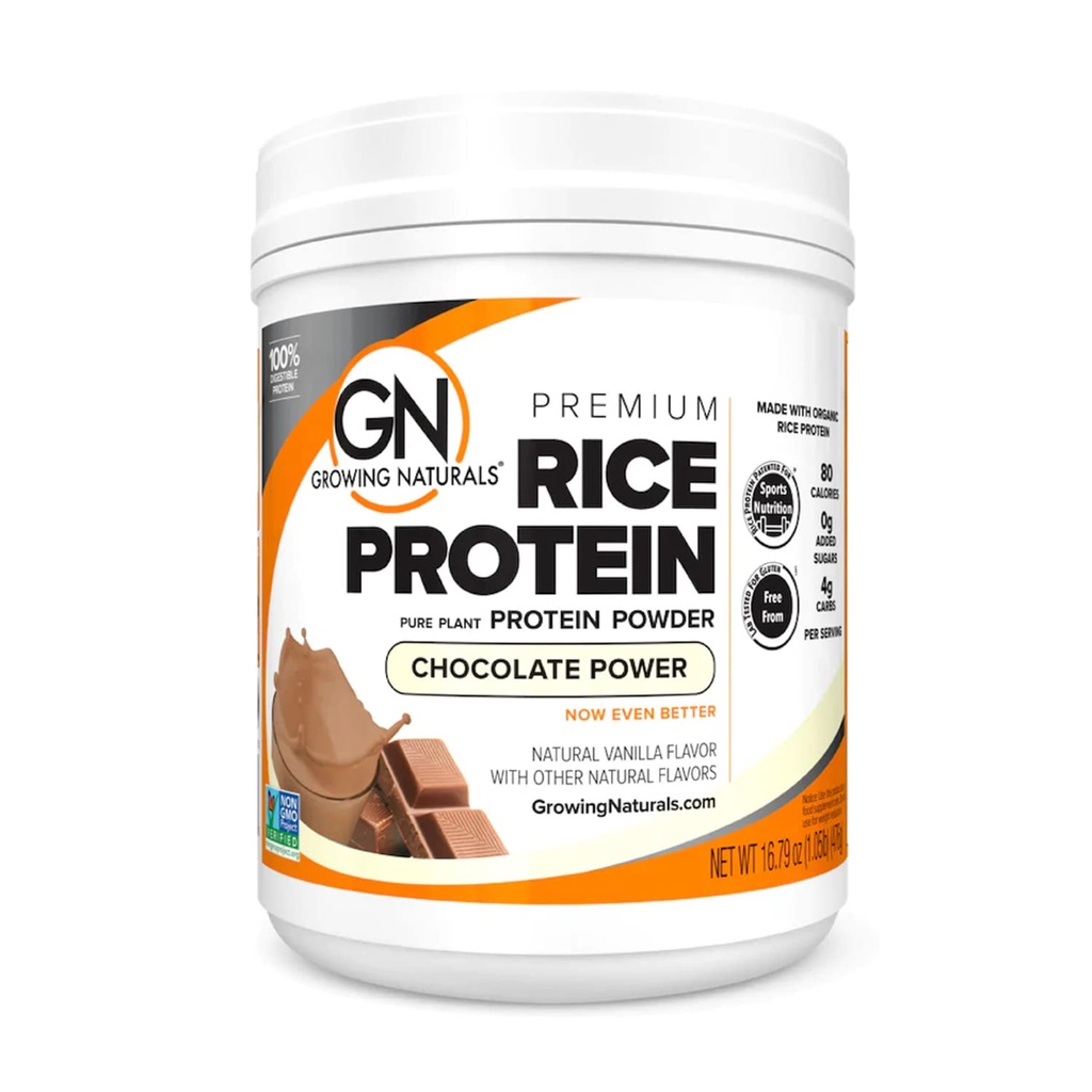 자연적인 유기 프리미엄 쌀 단백질 분말, 초콜렛 힘, 비 GMO, Vegan, 16.8 Ounce 성장