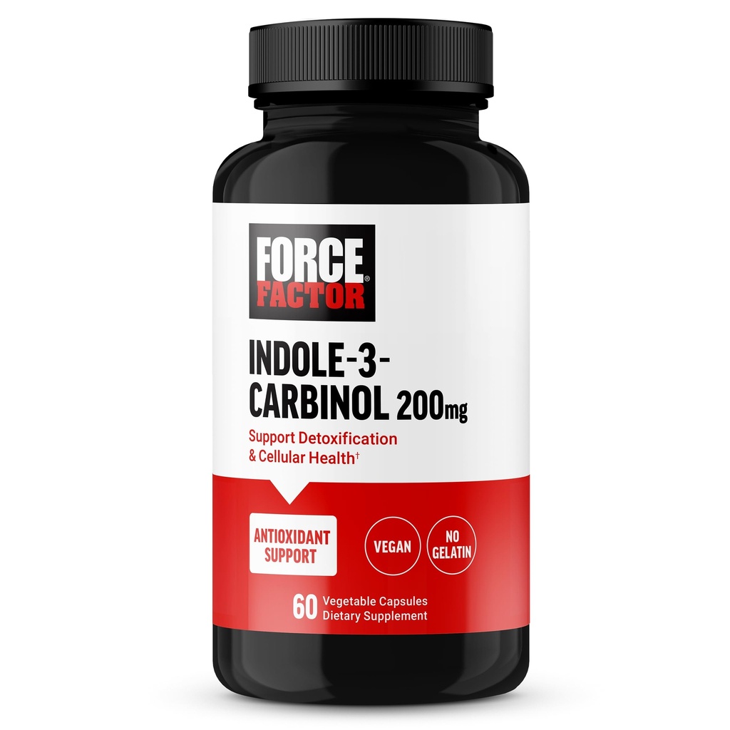FORCE FACTOR Indole 3 Carbinol 200mg Detox와 항 산화제 보충교재, 항 산화제, 임상적으로 장식된 복용량, Vegan, 젤라틴 없음, 60의 캡슐을 가진 남자와 여자를 위한 해독