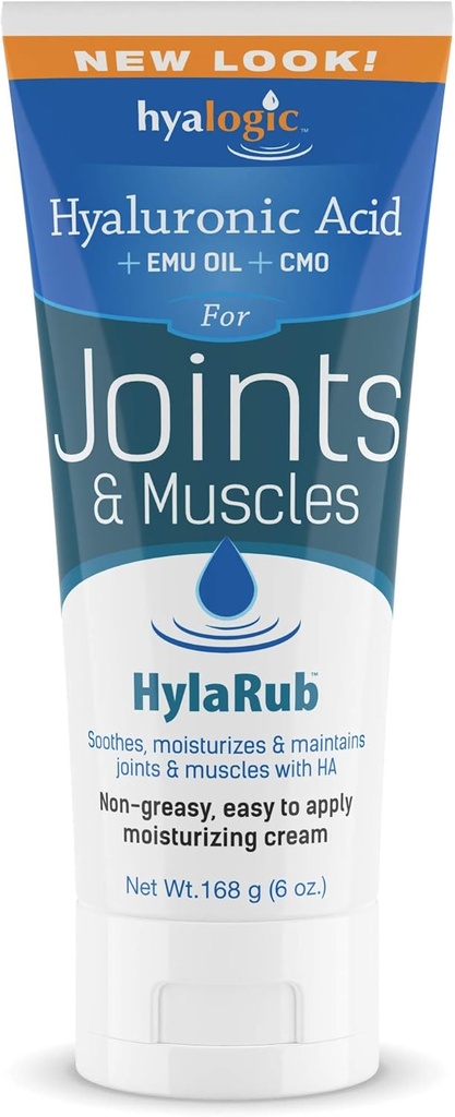 HylaRub HA 합동 & 근육 크림 – Hyaluronic 산 근육 문 w/Emu 기름 & CMO – 비 Greasy, Soothes, Moisturizes & 유지 어깨, 무릎, 뒤, 엉덩이 & 더 6개 oz. Hyalogic에 의하여
