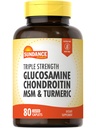 Sundance Glucosamine Chondroitin with MSM and Turmeric | 80 Caplets | 트리플 강도 포뮬러 | Non-GMO 및 글루텐 무료 보충