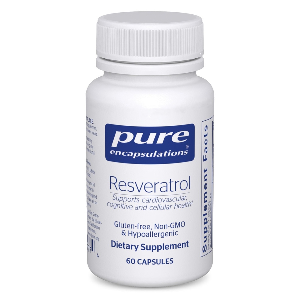 순수한 캡슐에 넣기 Resveratrol - 심혈관, 세포 건강 & 기억 지원 * - 40 mg trans-Resveratrol - 산화 방지제 보충교재 - 글루텐 자유로운 & 비 GMO - 60의 캡슐