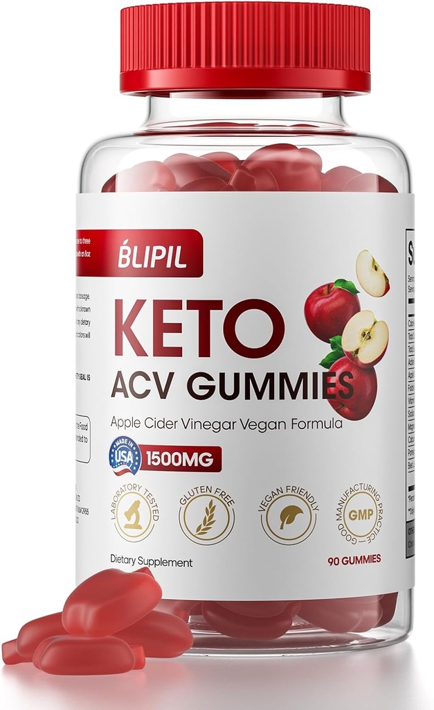 Keto ACV Gummies - 남성 및 여성을위한 1500mg Apple Cider Vinegar와 설탕 무료 체중 감량 공식 - 젤라틴 무료, 글루텐 무료, Vegan & Non-GMO - 90 카운트