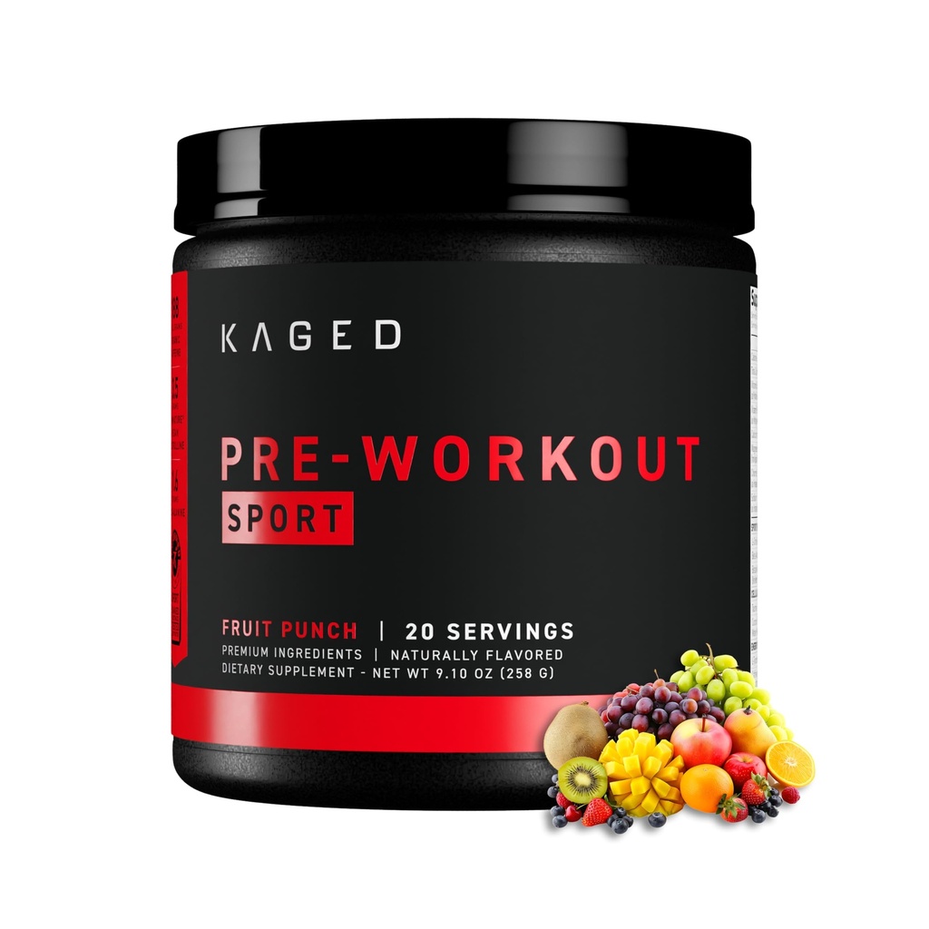 남자 & 여자를 위한 Kaged 스포츠 전 운동 분말, 과일 펀치, 증명되는 스포츠, 188mg 카페인, Nitric 산화물 보충교재, 에너지, 체중을 줄이는, 심장 내구시간 & 힘, 20의 서빙