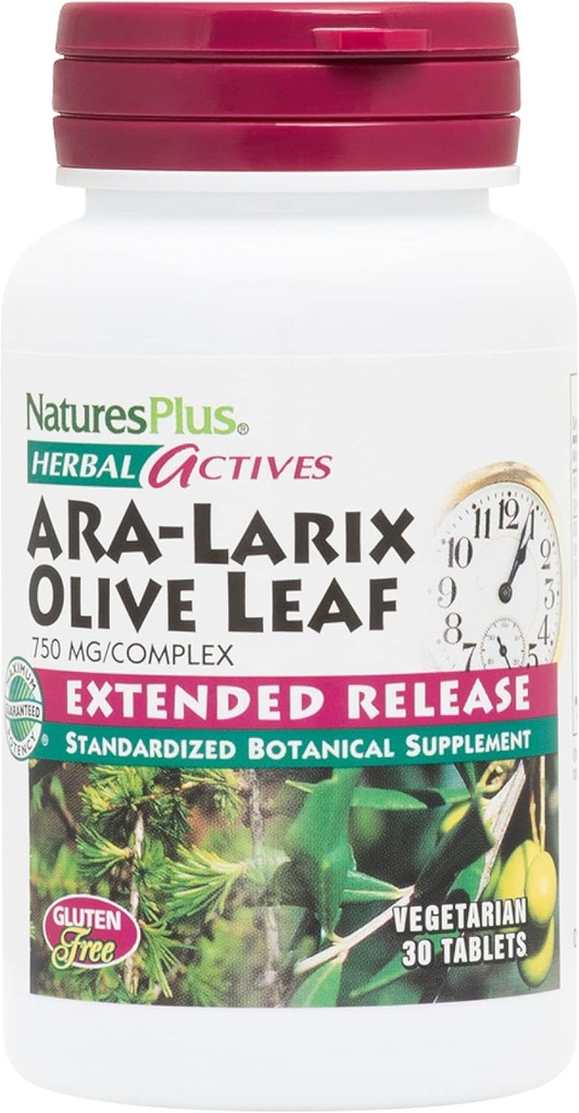 NaturesPlus 초본 활성 ARA Larix 올리브 리프 - 30 정제 - 면역 지원 보충교재, 확장 된 릴리스 식물 복합체 - 채식주의, 글루텐 무료 - 30 서빙