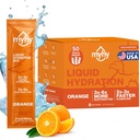 MyHy Liquid Hydration Packets, Electrolyte 음료 혼합 성인 & 아이 Hydration 지원, 여행, 임신, 피트니스, 학사 및 학사 파티를위한 탈수 완화 - 오렌지, 50 카운트