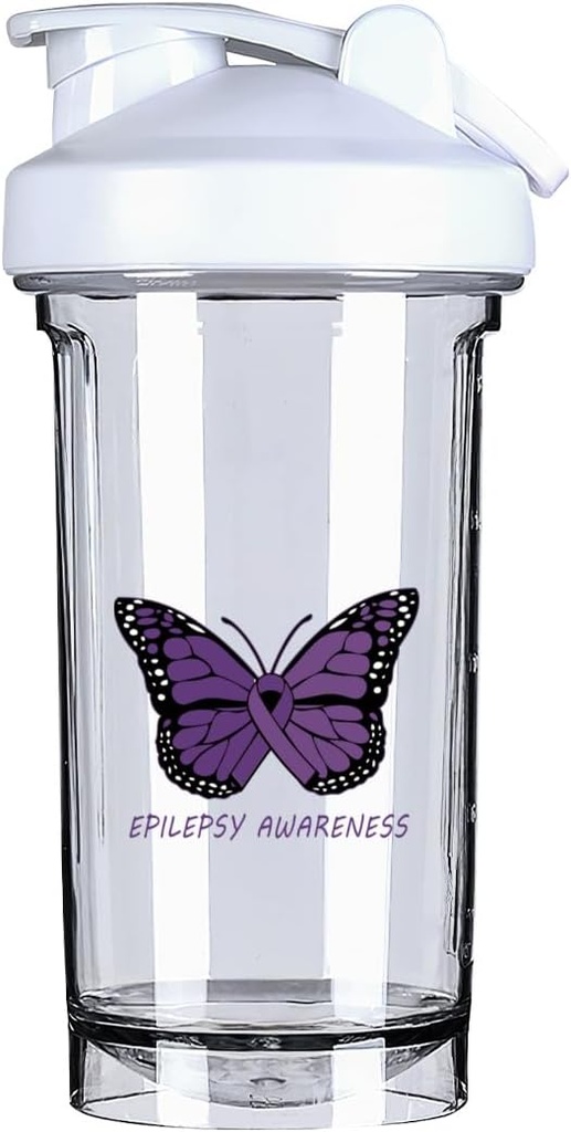 Epilepsy Awareness 18 Ounce 셰이커 병 음료 믹서 누출 방지 전 운동 단백질 쉐이크 식사 보충 쉐이크 병 500ML/18 Oz 이름 *
