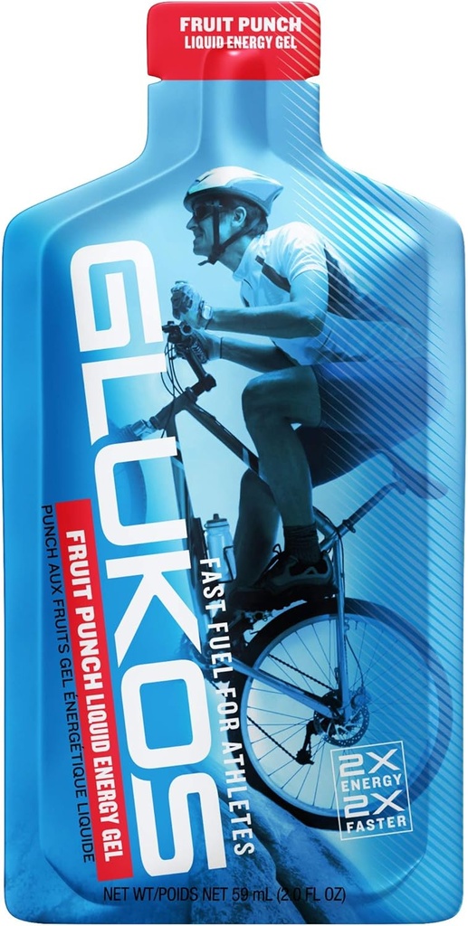 Glukos Energy Gels for Runners 2oz Packets, Electrolytes, 12 카운트 트레이와 함께 젤 실행