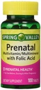 스프링 밸리 - Prenatal, Multivitamin, Multimineral, 100 정제 w. Folic 산