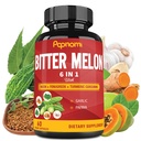 유기 쓴 멜론 추출물 캡슐 - 60 알약 2 달 - 결합된 Neem, Fenugreek, Curcumin, 마늘 & Papaya