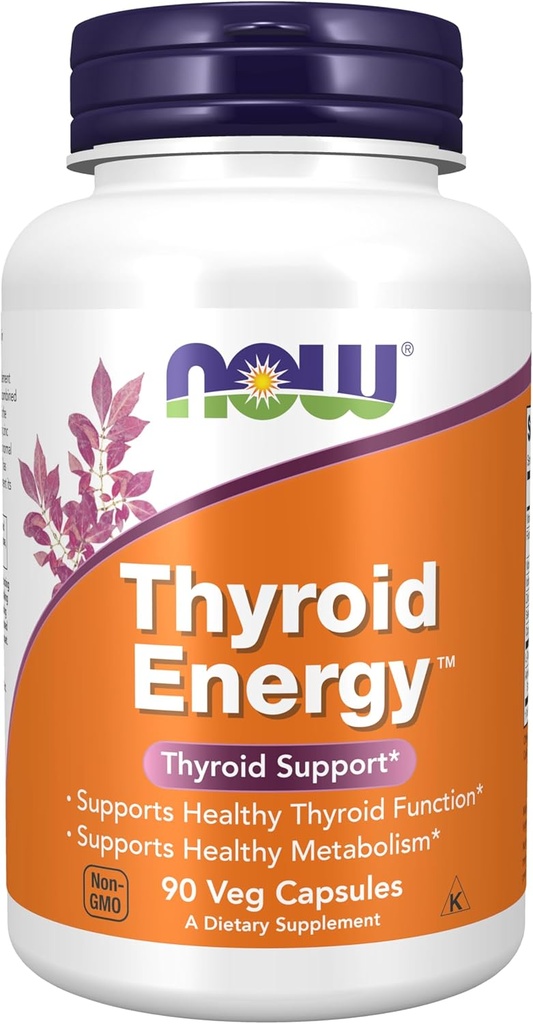 지금 식품 보충제, Thyroid EnergyTM, Iodine 및 Tyrosine 플러스 셀렌, 아연 및 구리, 90 Veg 캡슐