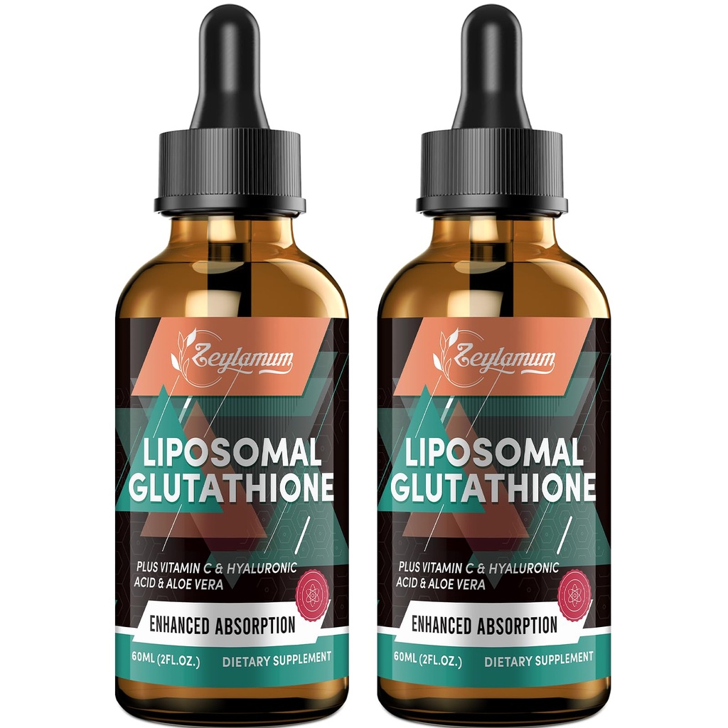 2000MG Liposomal 글루타티온 액체 하락, 매우 높은 흡수, 자연적인 해독, 면역 체계 & 피부 Supprot*, L 글루타티온, 비타민 C & Hyaluronic 산, 캡슐 대안, 4.05 OZ