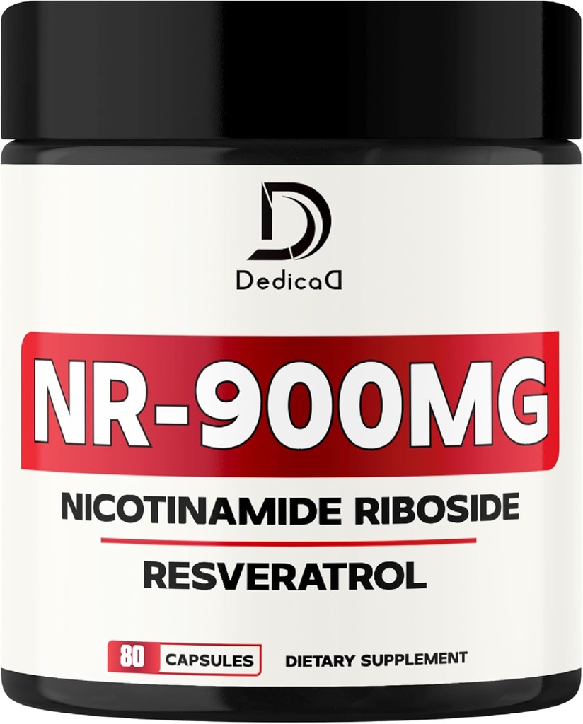 NAD Nicotinamide Riboside Resveratrol 900mg Plus Resveratrol 100MG - 세포 생산 및 복원, 노화 웰빙, 전체 활력 - 80 캡슐